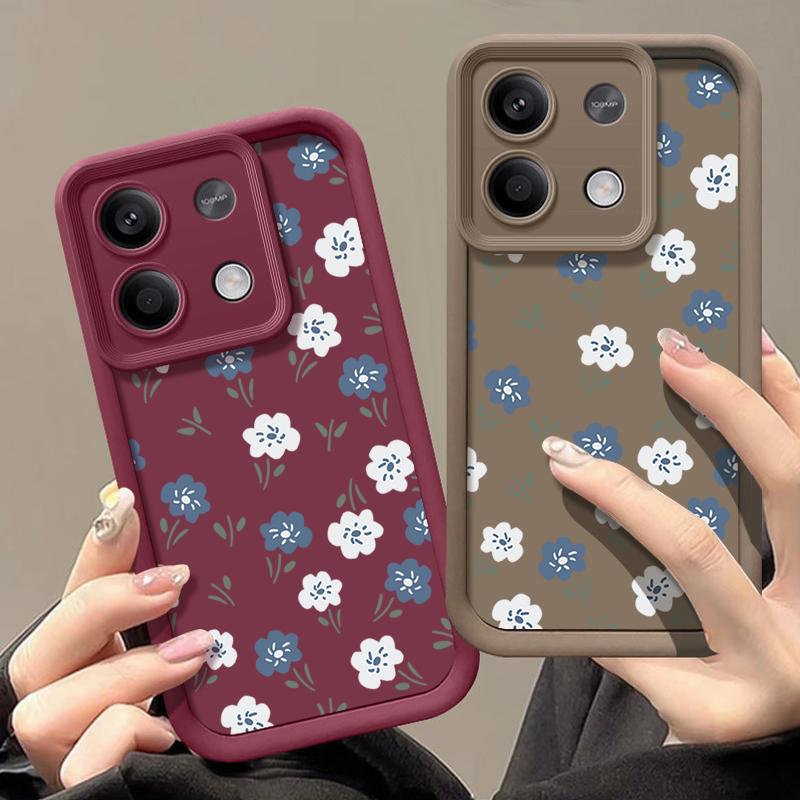 Сине-белые цветы TPU чехол для Xiaomi Redmi Note 13 14 Pro Plus 12 13 14 5G 13C Poco X6 X5 M6 F6 14T 13T Pro Мягкая крышка для телефона