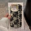 Корейский INS Черный Кружевной Чехол-Бампер с Розами для Xiaomi Redmi Note 15 14 13 12 11 Pro Plus 14C 15C 13C 12S 11 10 Защитная Крышка для Камеры