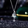Star Moon Necklace Women's Light Luxury Niche Design Sense Star Moon Zircon Stainless Steel Clavicle Chain