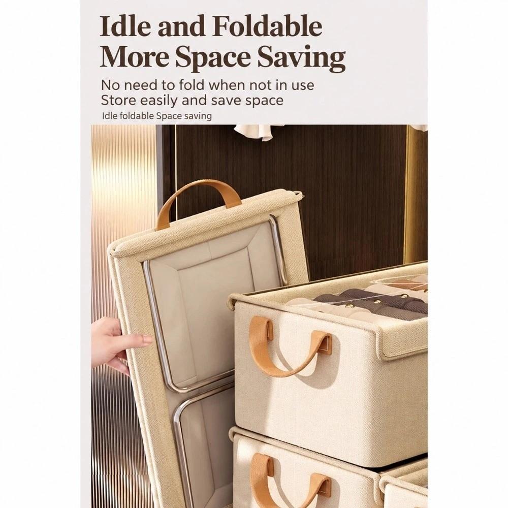 Stackable Clothes Organizer Foldable Closet Organizer Versatile Storage Bin Dormitory