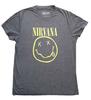 Nirvana Желтая Улыбка Серая Официальная Футболка Мужская Унисекс