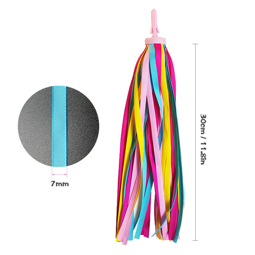 2 PCS Kid's Rainbow Bike Streamers For Girls Boys Children's Tassel Scooters Ribbons Bike Handlebar