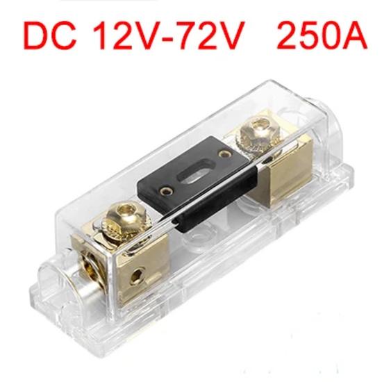 X Autohaux 4Pcs 0/2/4 Gauge Inline ANL Fuse Holder ANL Fuse Block With 200A 250A 300Amp Electrical Protection Fusible For Cars