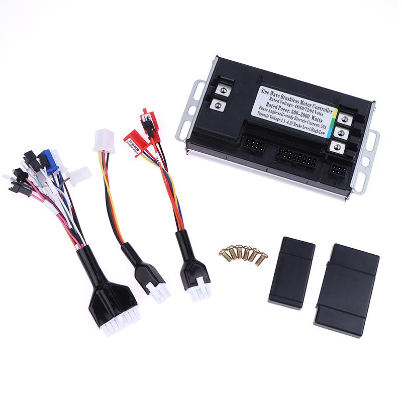Трехрежимный контроллер синусоидальный 48В 60В 64В 72В 500Вт 3000Вт 1500Вт Бесколлекторный мотор для электровелосипеда DC контроллер 50А Для электросамоката