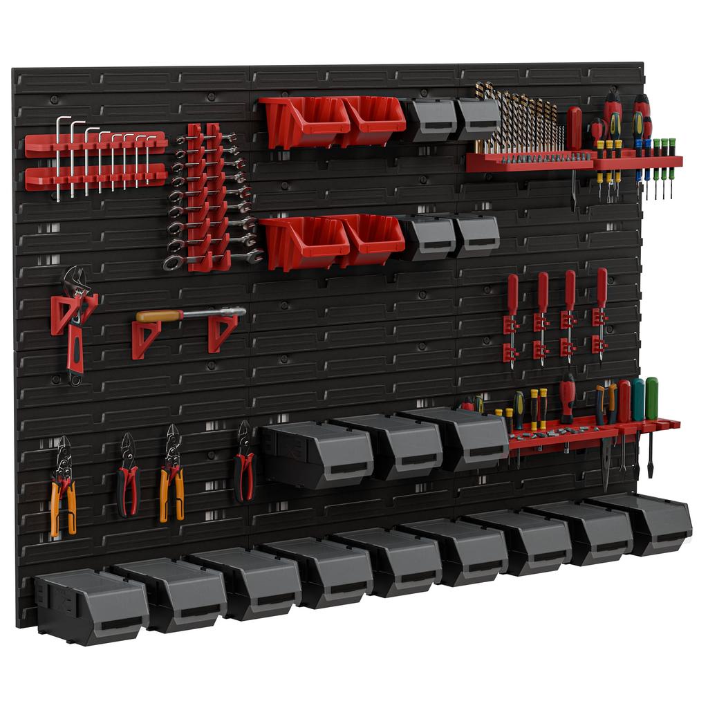 Workshop tool board 117x78 cm + 20 trays