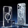 Магнитный чехол «Дед Мороз» для iPhone 15/16/17 Pro Max - Прозрачный с полным покрытием
