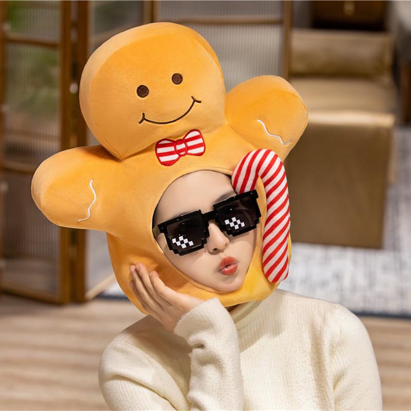 Рождественская плюшевая шляпа в виде пряничного человечка – Мультяжный фото- и сценический реквизит