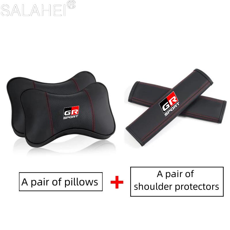 Car Head Neck Pillow Seat Belt Shoulder Pads for Toyota GR Sport GAZOO RACING Toyota Yaris 86 Hilux Corolla Prius Hilux Supra