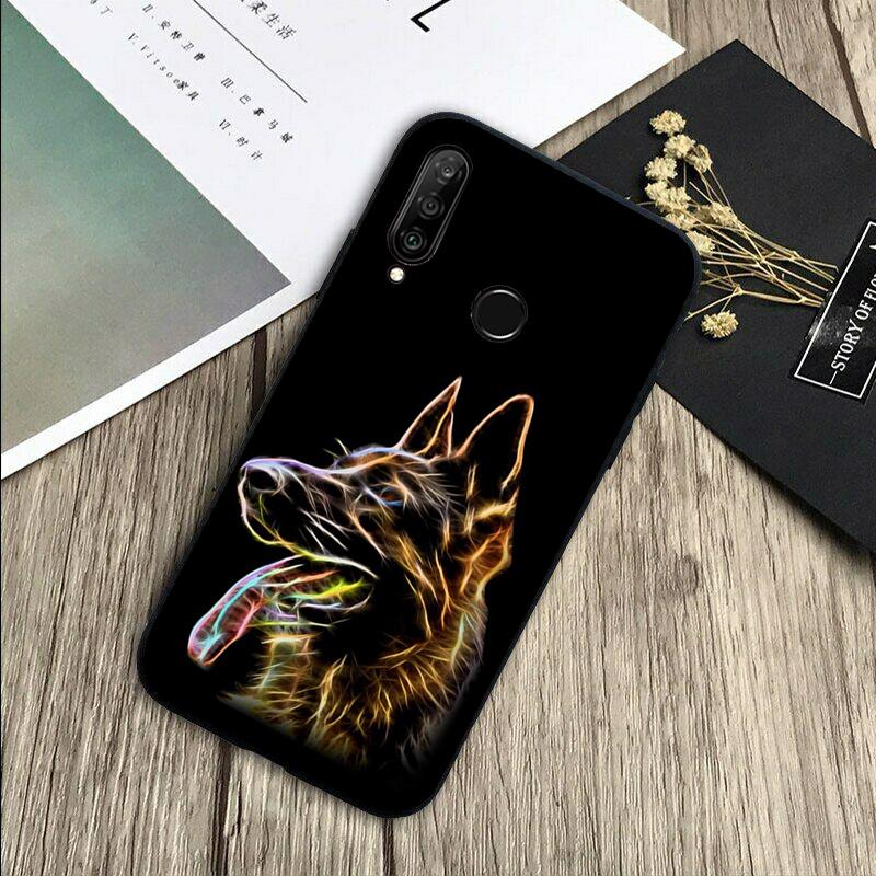 German Shepherd Dog Cartoon For Huawei Nova 11 9 10 SE Y70 Y60 Y90 Y61 Y91 Y73 Y72 12i 11i 8i P30 P40 Lite P60 Pro Case