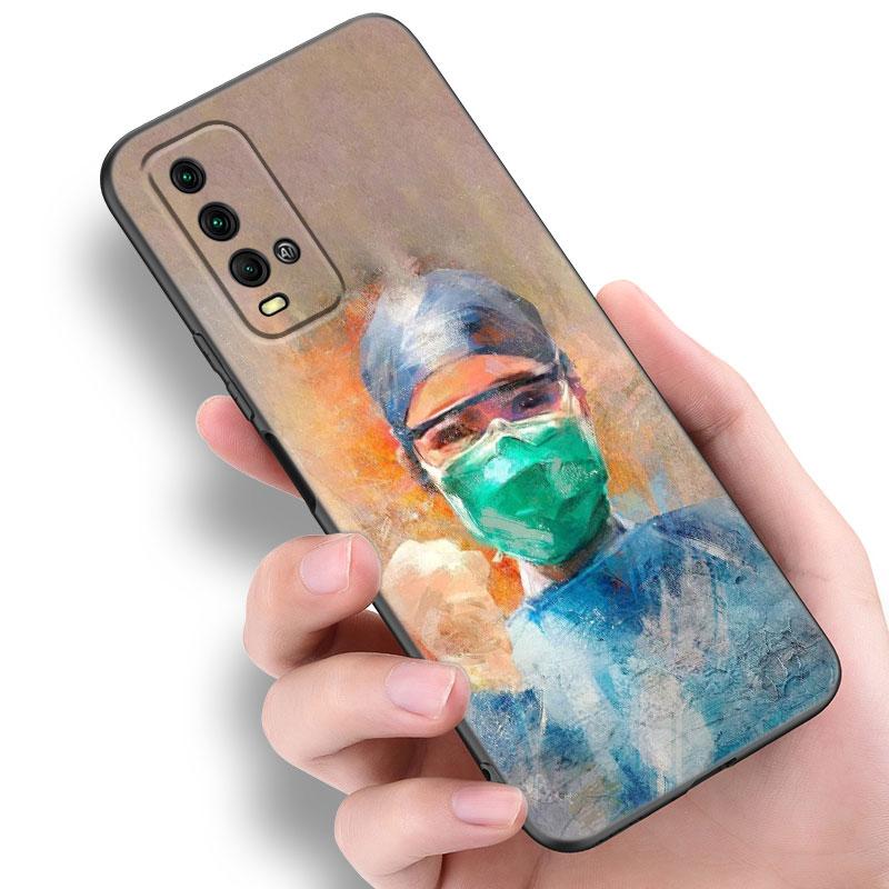 Doctor Nurse Health Phone Case For Xiaomi Redmi Note 5 6 9T K20 K40 K50 Pro 7A 8A 9A 9C 9i 10A 10C A1 S2 Soft TPU Black Cover