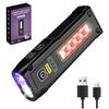 395nm UV Black Light EDC Flashlight, Mini LED High Lumens, USB-C Rechargeable, Portable Magnetic Base, COB White & Red Light, Emergency Power Supply,