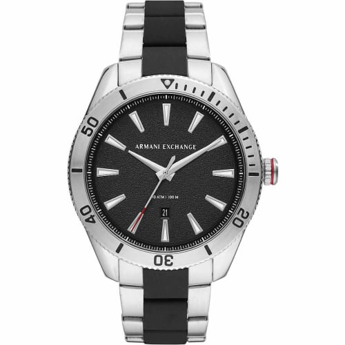 Armani Exchange Quartz Watch with Stainless Steel Strap AX1824, Black & Silver, Men's Standard, Quartz Watch.