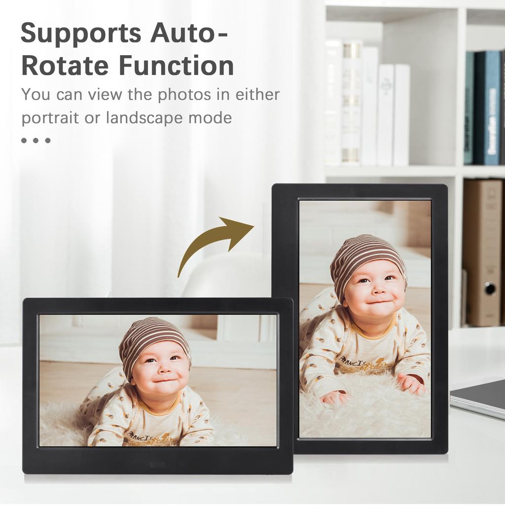 Andoer 10,1-дюймовая цифровая фоторамка, настольный электронный альбом, IPS-экран, фото/видео/музыка/