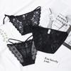 Consort Vine Black Series Сексуальные женские трусики из сетчатого кружева с прозрачной хлопковой ластовицей