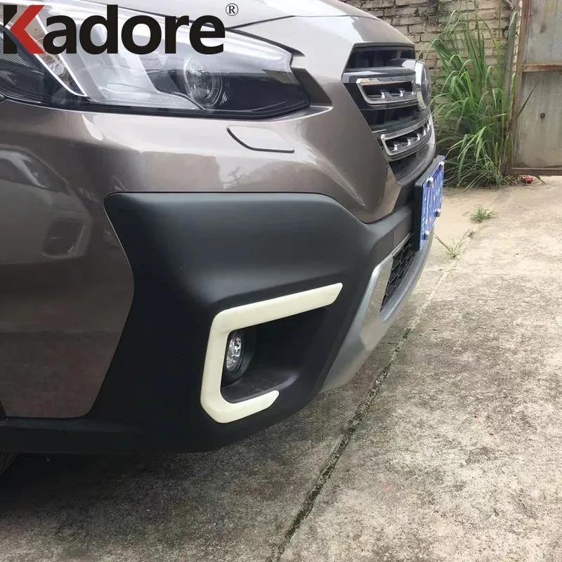 Front Fog Light Lamp Cover Trim For Subaru Outback Carbon Fiber Car Foglight Eyebrow Eyelid Trims Accessories