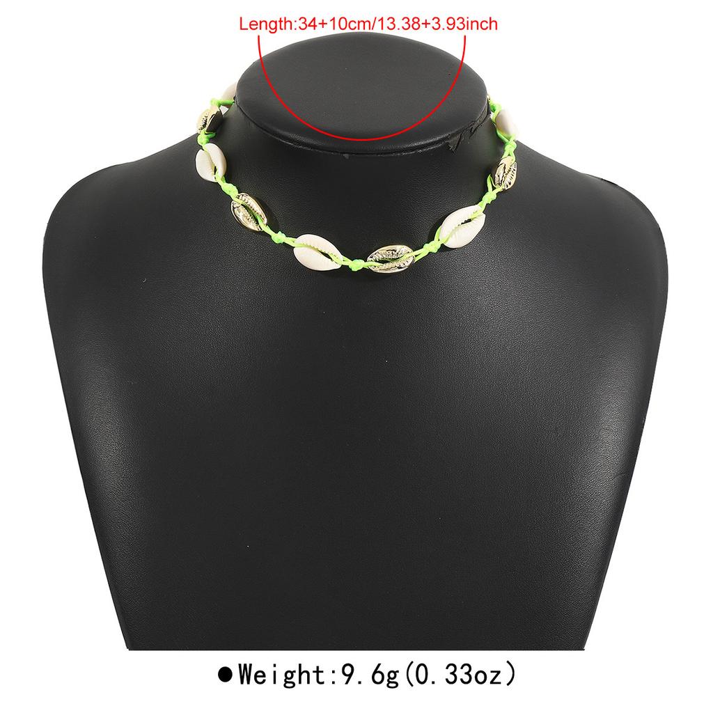 N12486 Богемное этническое плетеное ожерелье из ракушек, лето, морское побережье, досуг, отпуск, вечеринка, аксессуары для вечеринки