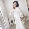 Shirt Women's Spring and Autumn Fashion Solid Color Versatile Top Mid-length Loose Shirt Long Sleeve Large Size Top