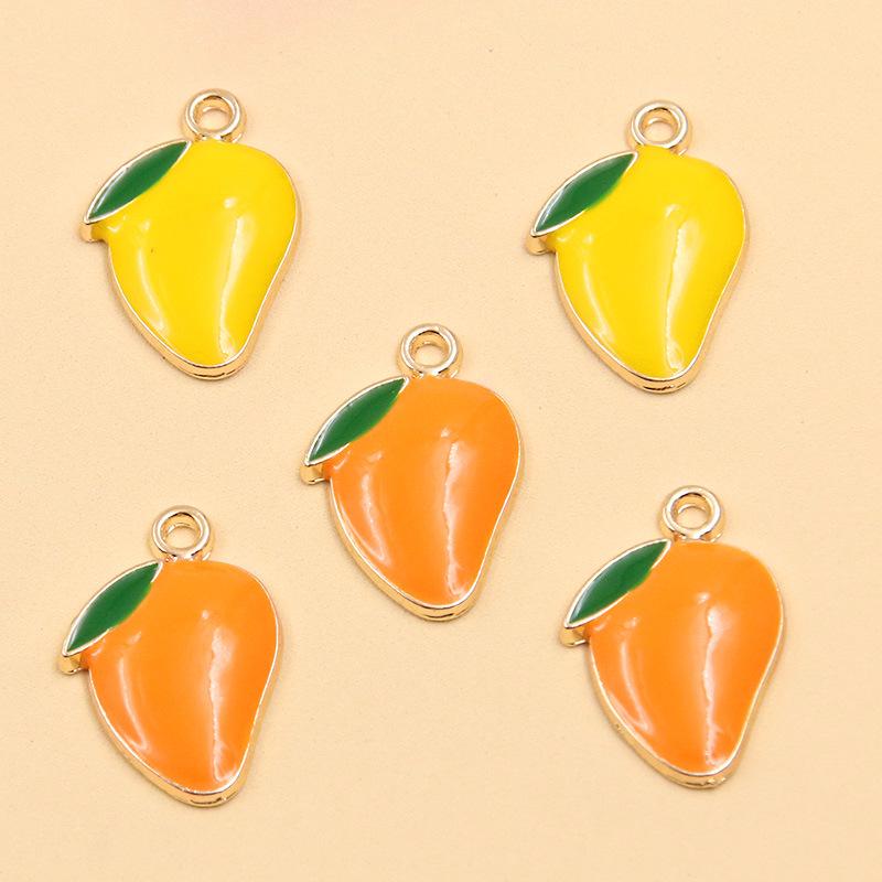 Fruit-Themed Alloy Drip Oil Pendants: Pineapple, Banana, Mango Charms for DIY Jewelry - Bracelets & Earrings, 4 Styles.