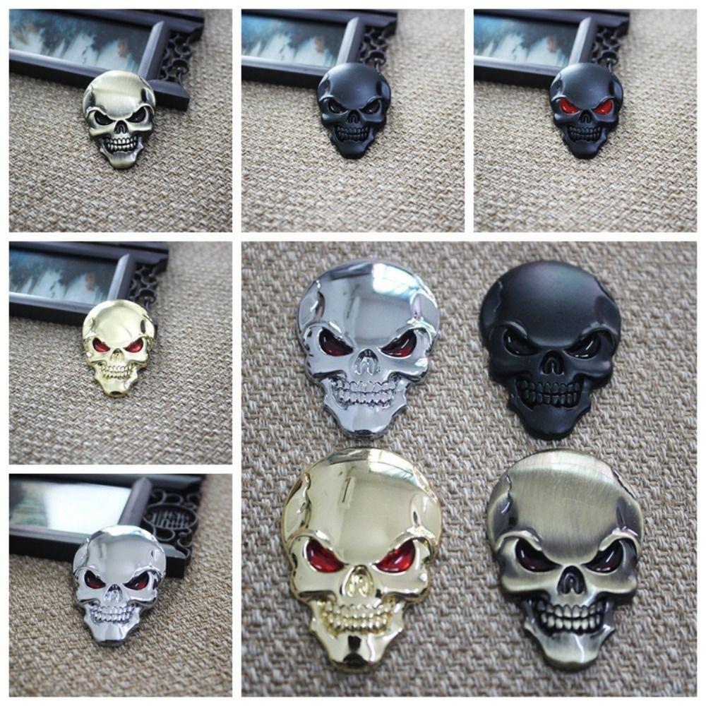 Zinc Zinc Zinc Alloy Skull Skeleton Car Decal 3D Metal 3d Metal Skull Emblem Badge  Motorcycle