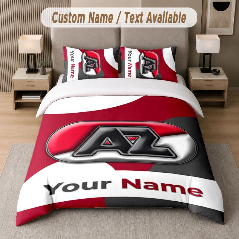 Custom Bedding Set AZ Alkmaar Pattern, Print Name Text 1 Duvet Cover plus 2 Pillowcases Home Textile