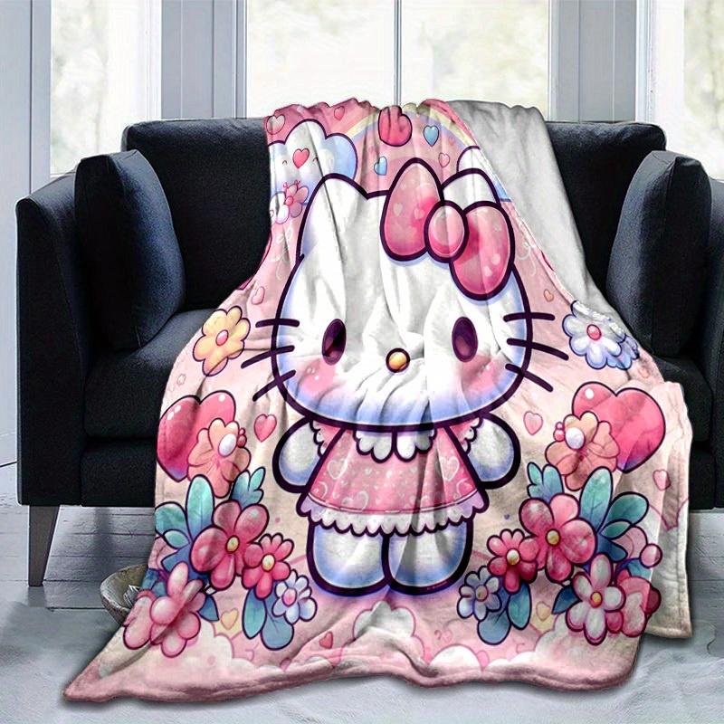 1pc. Hello Kitty Cute Cartoon Blanket - Perfect for Home, Office, Outdoor Use, Gift Idea, Suitable for Al