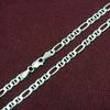 Сделано в Италии Серебряное ожерелье-цепочка NEO Figaro 925 пробы, цвет ko Ширина 4 мм Тонкий Толщина 1 мм Длина [Silver One] Мужское [Silver 45 см]