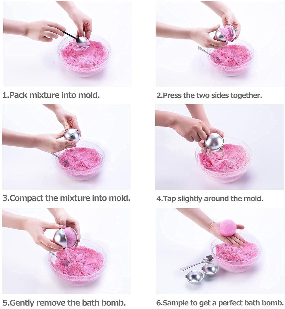 Metal Bath Bomb Molds Bath Ball Molds for Crafts Bath Bomb Handmade Soaps Candle Cake Ice Cream Baking 8 cm 3.15 Inches