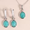 Комплект ювелирных изделий из натурального амазонита, стерлинговое серебро 925 пробы, ожерелье, серьги, простой дизайн для женщин, изысканные ювелирные изделия