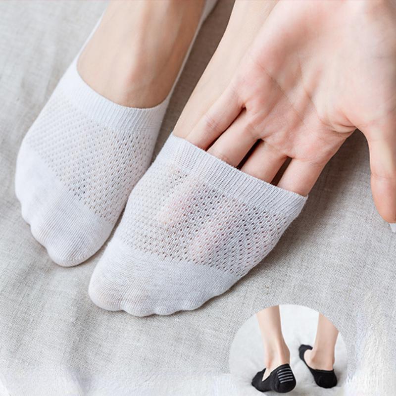 Летние ультратонкие дышащие носки-тапочки однотонные с низким вырезом носки-лодочки силиконовые противоскользящие невидимые носки EMA