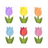6 шт. Деревянные тюльпаны Декор Рустикальный стоячий набор блоков-тюльпанов Реалистичный вид Яркий цвет