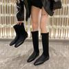 New Boots for Women Autumn Winter 2024 Hot Sale Solid Color Square Head Outdoors Women's Mid-calf Boots Botas Mujer