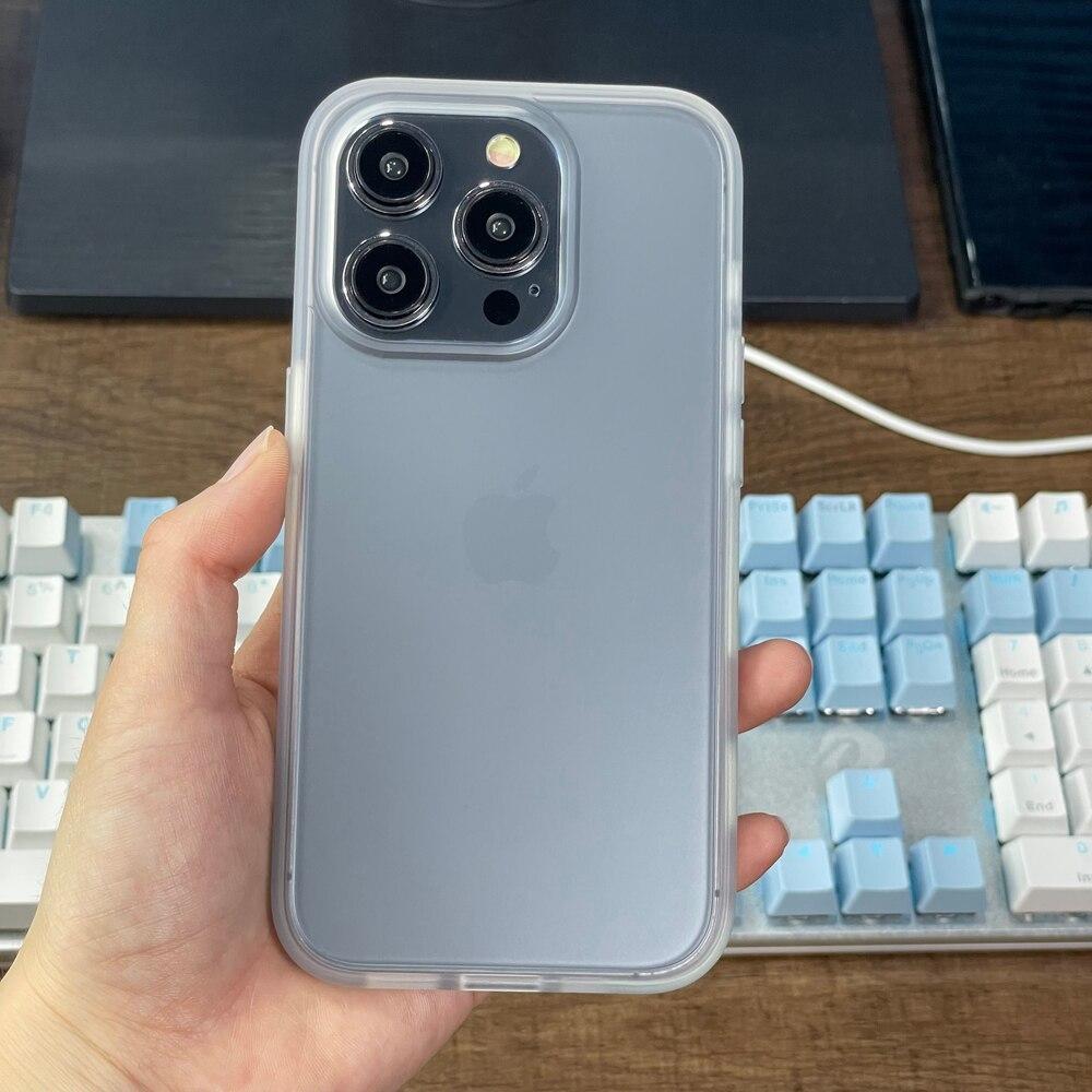 KEYSION Прозрачный матовый чехол для iPhone 15 Pro Max 15 Ultra 15 Plus, силиконовый + противоударный чехол для ПК для iPhone 14 Pro Max