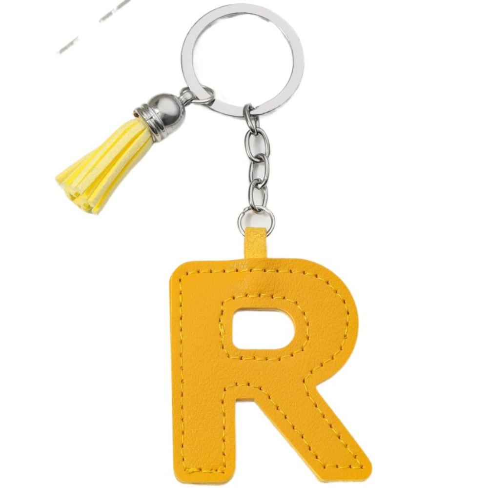 Брелок для ключей с алфавитом, пряжка для ключей от автомобиля, органайзер для ключей, деловой держатель для ключей из искусственной кожи, 26 букв, брелок в подарок