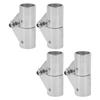 4Pcs Swivel Pipe Connector 25MM Stainless Steel Rugged Stable Boat Pipe Connector for Marine Yachts Inflatable Yachts