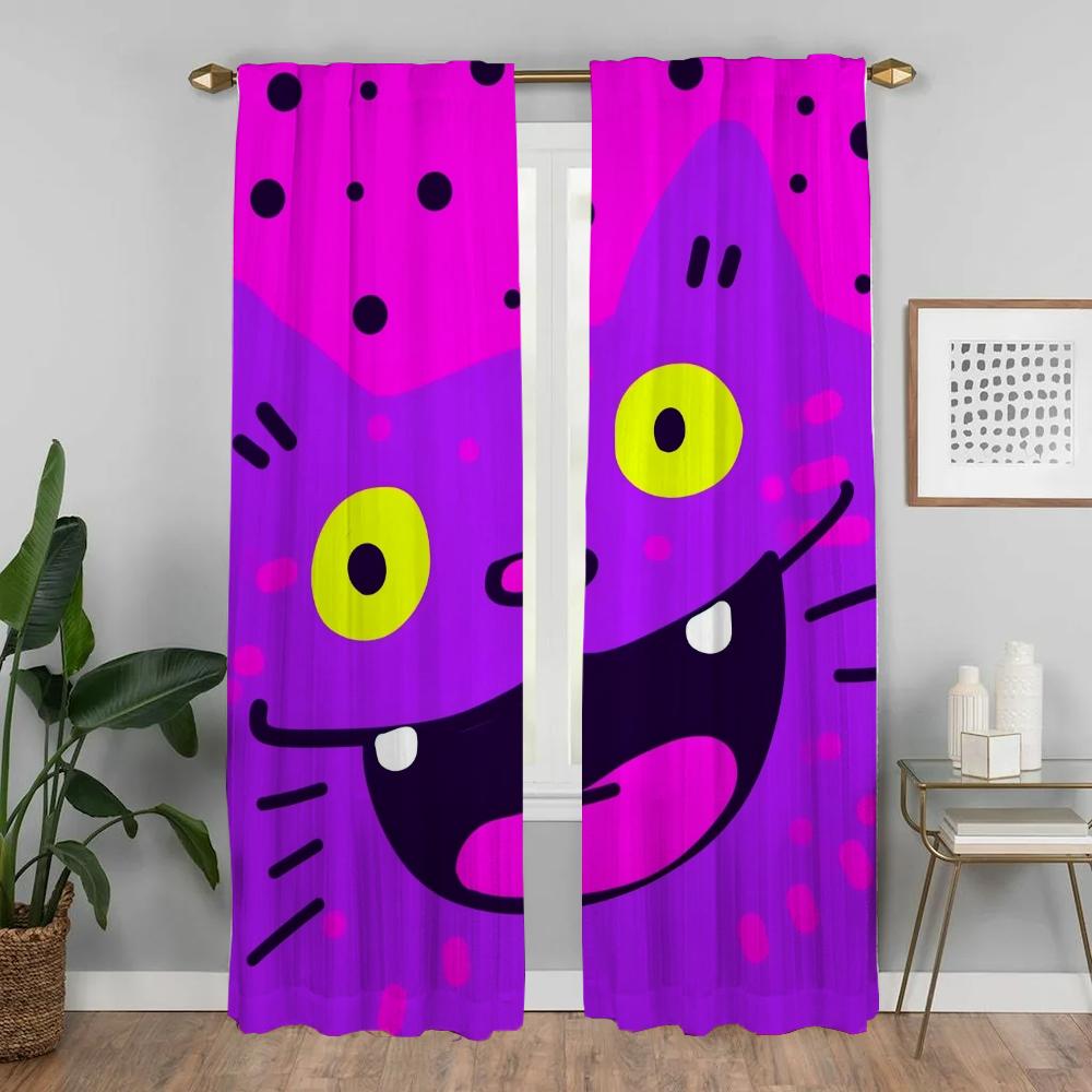 Home Interior Curtains for Camera Funny Cat Curtains Child Room Tulle for Bedroom Living Room Curtain Halloween Decoration Panel