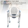 Bedside Commode Chair with Brake Wheels Carbon Steel Foldable Adjustable Height Multifunctional Toilet Chair