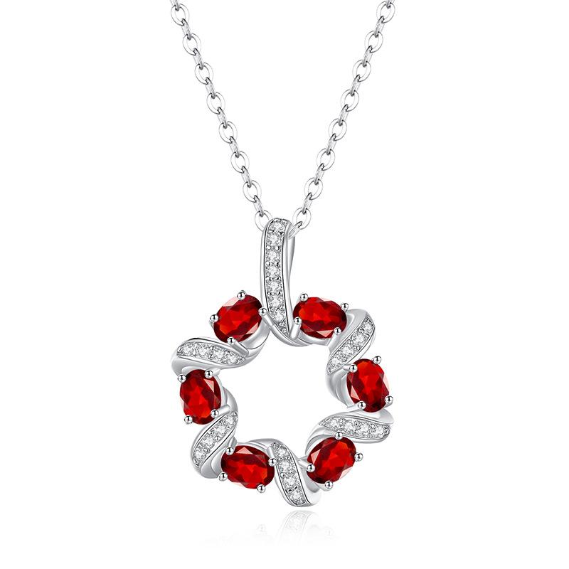 S925 Silver Non-fading Garland Clavicle Chain Natural Crystal Pendant Advanced Design Fashion Elegant Necklace For Women Fine Jewelry