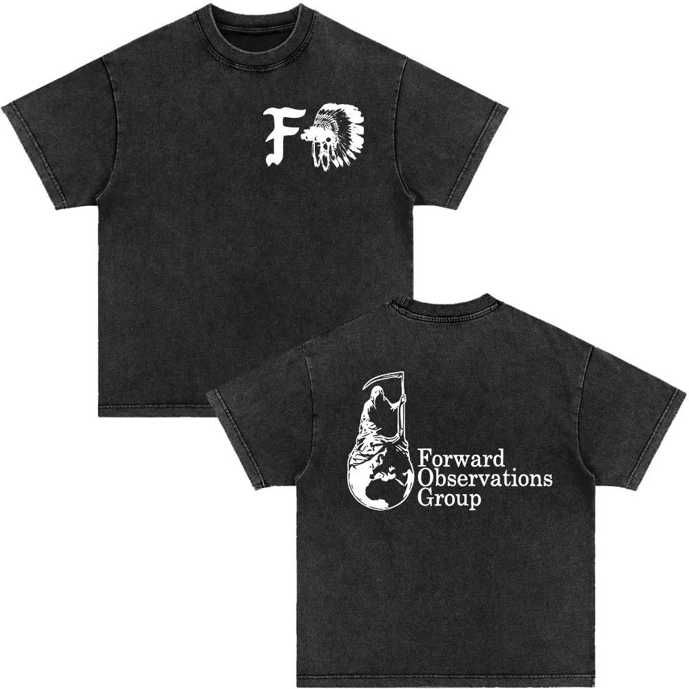 2026 Forward Observations Group Увидимся Стирка Винтажная Футболка Графика Скелета Панк Готика Футболки Мужские Женские Оверсайз Футболка