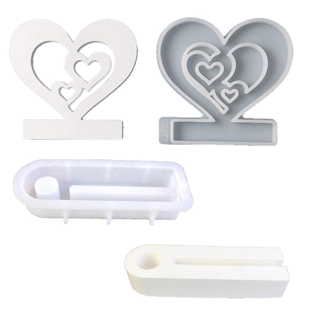 Hollow Flame Candlesticks Resins Moulds Lotus Candle Holder Silicone Molds DIY Heart Castings Moulds Home Decorations