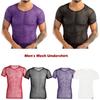 Summer Cool Mesh Slim Casual Short Sleeve T-Shirt Mesh T-Shirt Man See Through Vest Tops