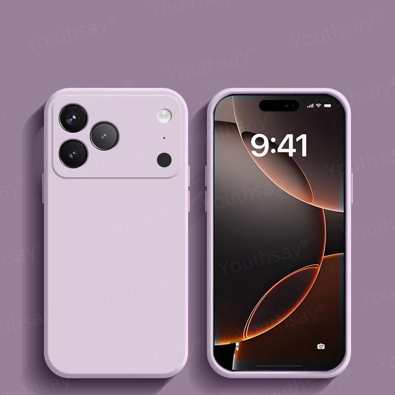 Роскошный чехол для iPhone 17 Pro Чехол iPhone 17 16 15 Pro Max Funda Coque Жидкий силикон Защита камеры Мягкий ТПУ Бампер для телефона