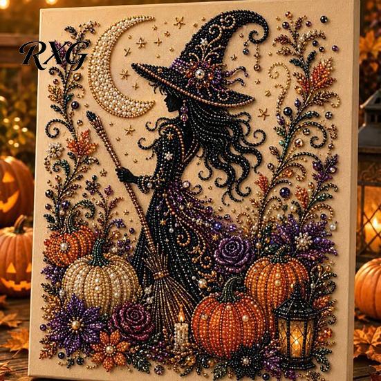 Quirky Halloween Art Projects Ghost Faux Pearl DIY Kit, Spooky 3D Bead Festive Kit Painting Crafts, Gothic Wall for Adults Beginners Creative