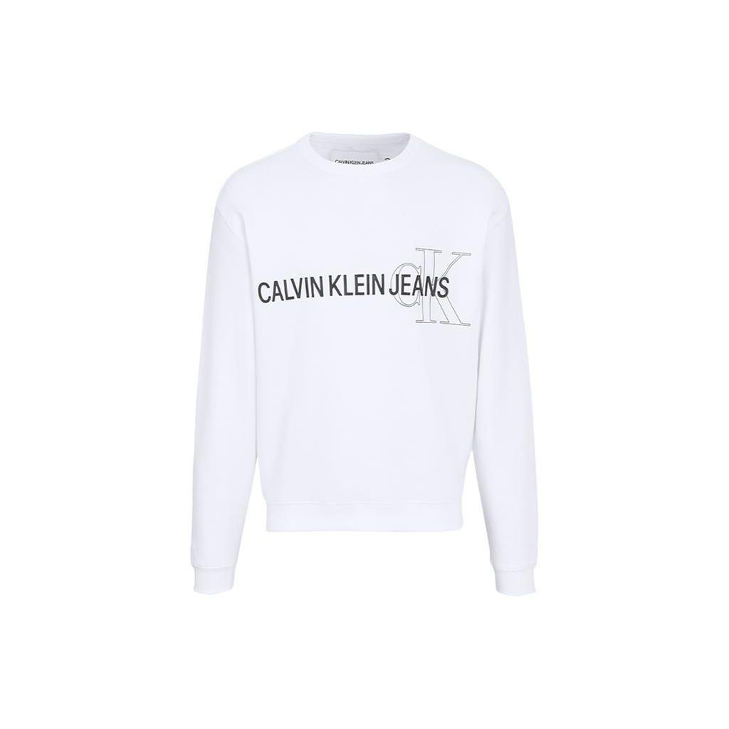 Calvin Klein Свитшот с логотипом Crewneck Мужские толстовки Белые J30J318181-YAF