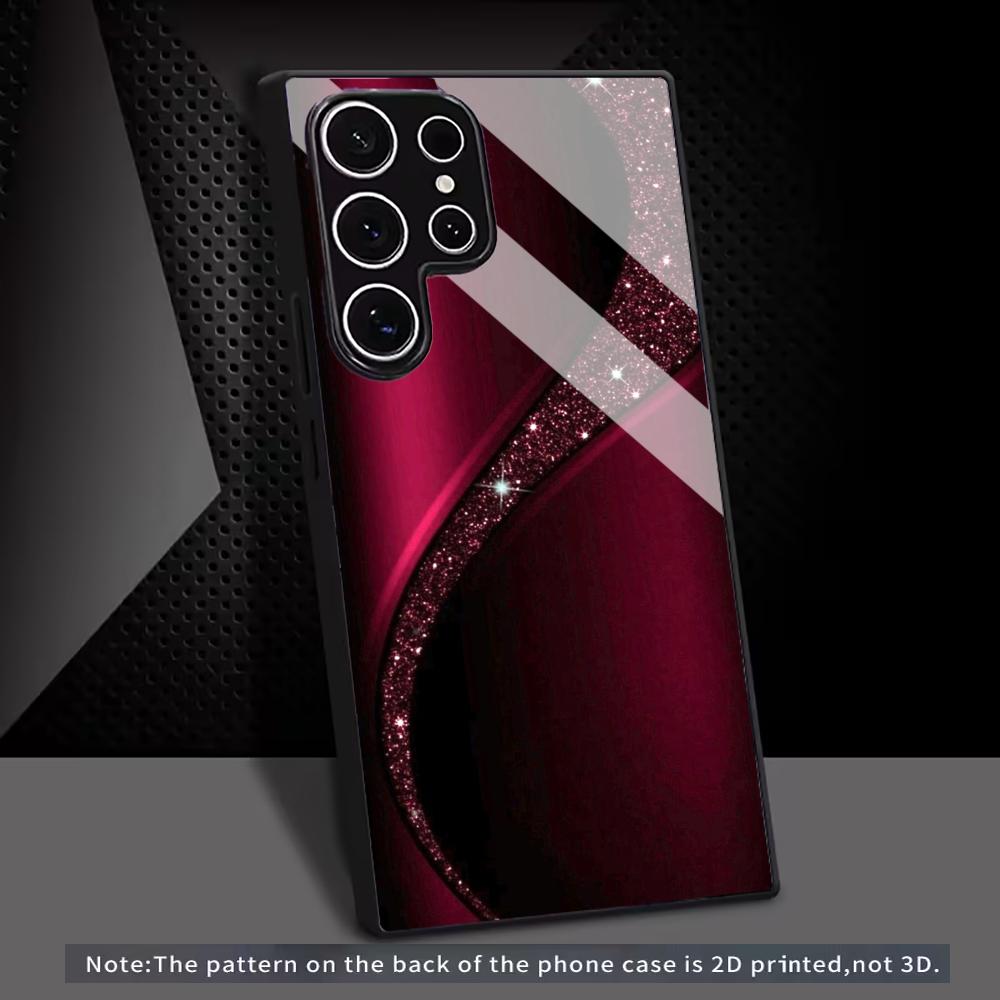 Креативная текстурная стеклянная чехол-накладка для телефона Samsung Galaxy S26 S25 S24 S22 S23 Ultra S21 S20 Plus 5G Матовый Нескользящий Полное покрытие