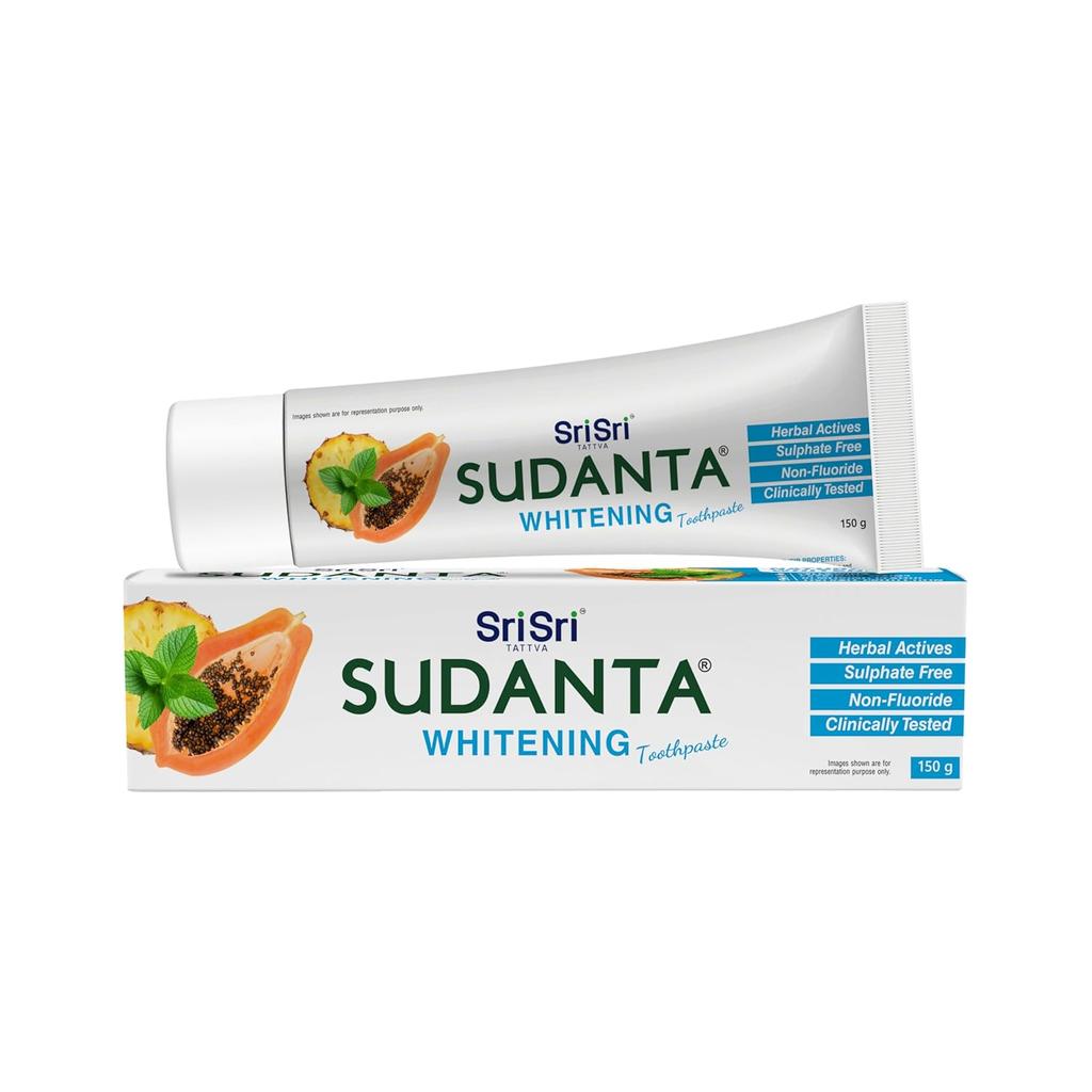 Sri Sri Tattva Sudanta Whitening Toothpaste 150g X Pack of 2 | Herbal Oral Care for Naturally Brighter Smile