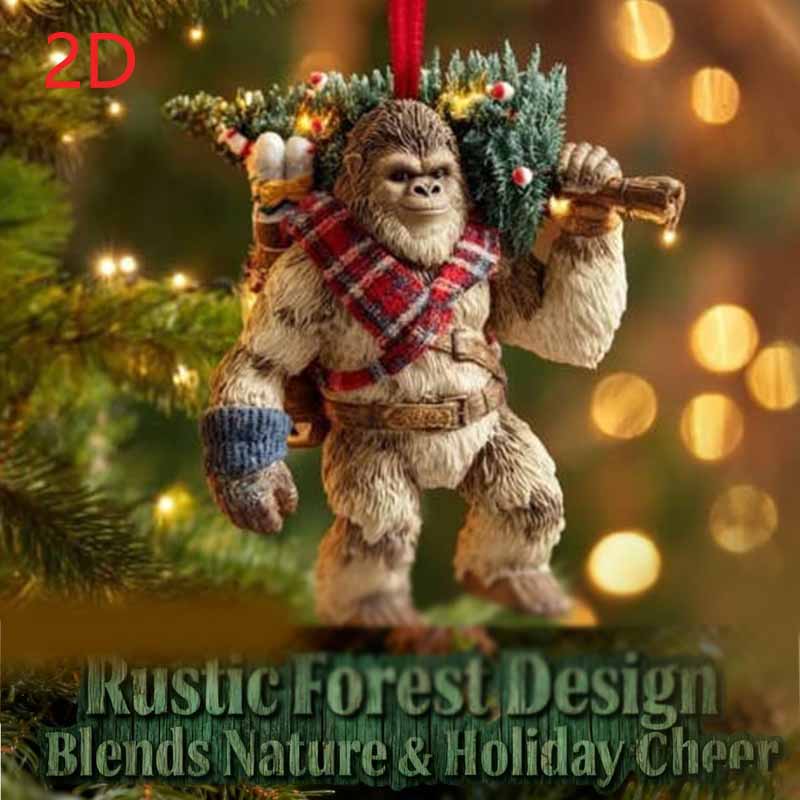 2D плоское Акриловое Рождественское украшение «Бигфут» - Веселое украшение на рождественскую елку «Йети»