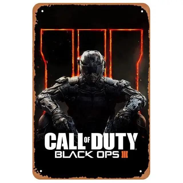 Vintage Video Game Metal Tin Signs Call of Duty Fantasy Wall Art Poster for Game Room Garage Man Cave Cafe Bars Pubs Decoration