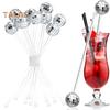12 Pcs Disco Ball Drink Stirrers Plastic Swizzle Sticks for Coffee Cocktails Mirror Ball Cocktail Stir Sticks Home Bar Use