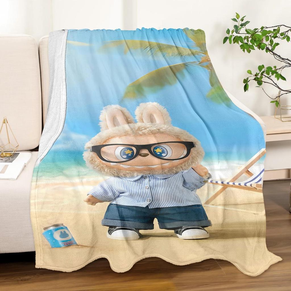 1PC Pop Cartoon Actor Elf Pattern Soft Throw Spiritual Guru Thin Blanket Gift for Couch Bed Car Home Camping For All Season Use