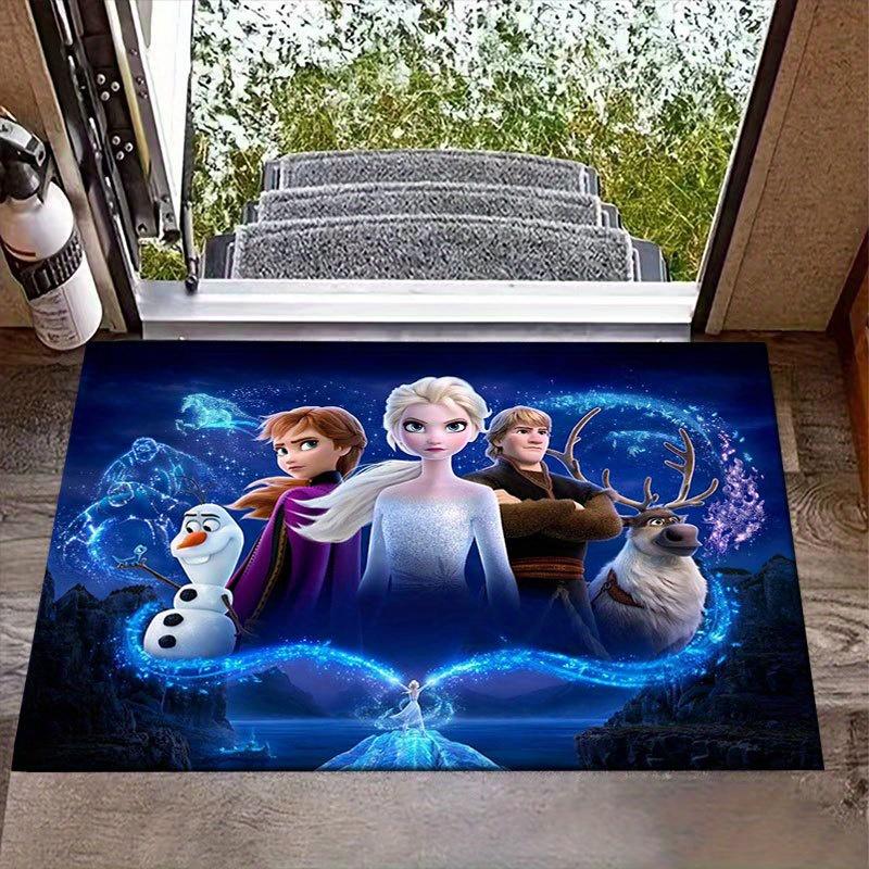 1 шт. Ковер с рисунком Disney Frozen Коврик для зоны Нескользящий ковер Ручная стирка Напольный коврик Подходит для гостиной Спальни Домашний декор
